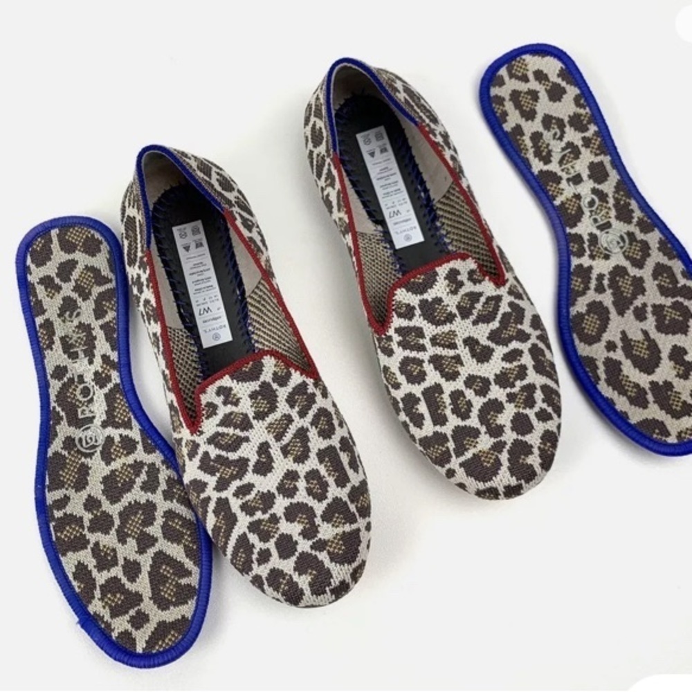 Rothy’s Loafer Flats Mocha Spot Big Cat Animal Print Comfort Shoes Size 7 - Picture 6 of 7